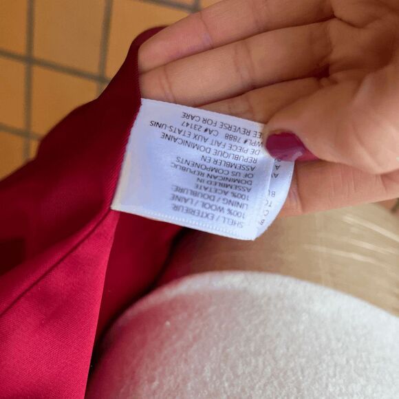 VTG Talbots Red Wool Duffle Coat Horn Toggle Jacket Lined Size M - Picture 8 of 10